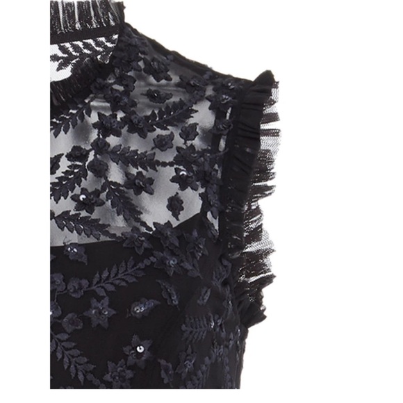 Needle & Thread Clover Embroidered Tulle Long Black and Sequin Dress. US Size 6. - Picture 9 of 9